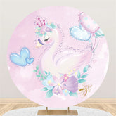 Rosa Und Blau Liebe Blumen Schwan Geburtstag Party Hintergrund